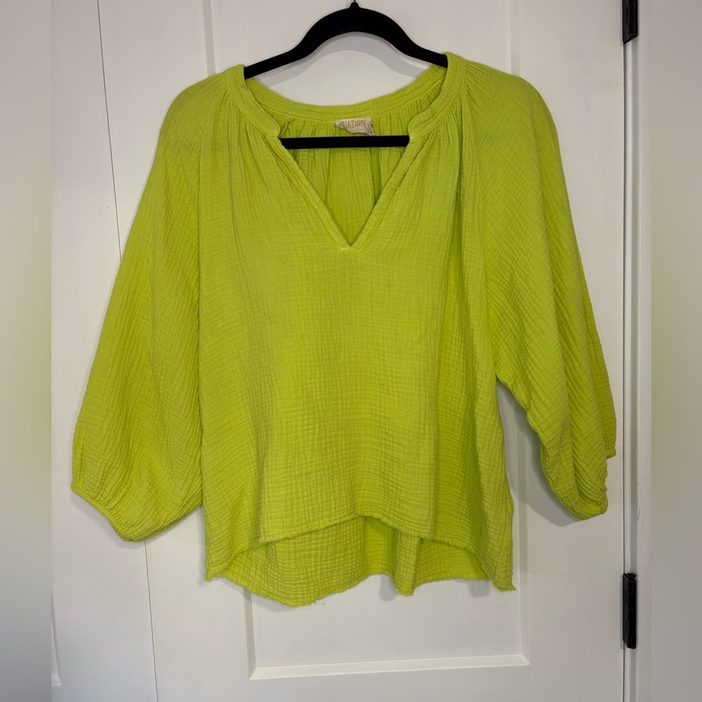 Nation LTD Vibrant Green Blouse